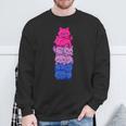 Bi Pride Cat Lgbt Bisexual Flag Cute Kawaii Cat Sweatshirt Geschenke für alte Männer