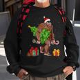 Bigfoot Santa Christmas Tree Lights Xmas Sasquatch Sweatshirt Gifts for Old Men