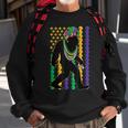 Bigfoot Wearing Hat Mardi Gras Beads With Flag Mardi Gras Sweatshirt Gifts for Old Men