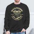 Biker Death Machine Motor Skull Motorcycle Vintage Retro Sweatshirt Gifts for Old Men