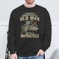 Bikers Never Underestimate An Old Man On A Motorbike Biker Sweatshirt Gifts for Old Men