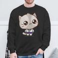 Bjj Brazilian Jiu Jitsu Purple Belt Kawaii Cat Sweatshirt Gifts for Old Men