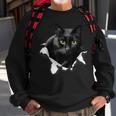 Black Cat Torn Cloth For Cat Lover Cat Dad Cat Mom Sweatshirt Gifts for Old Men