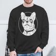Black Metal French Bulldog Gothic Heavy Metal Dog Sweatshirt Gifts for Old Men