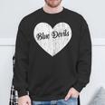 Blue Devils School Sports Fan Team Spirit Mascot Heart Sweatshirt Gifts for Old Men