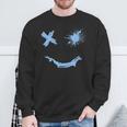 Blue Grunge Smile Blue Color Graphic Sweatshirt Gifts for Old Men