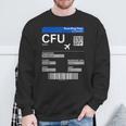 Boarding Pass Korfu Cfu Flugticket Griechenland Korfu Sweatshirt Geschenke für alte Männer