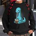 Boba Dinosaur Kawaii Cute Anime Boba Dino Bubble Tea Sweatshirt Gifts for Old Men
