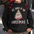 All Booked Up For Christmas Christmas Tree Sweatshirt Gifts for Old Men