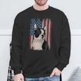 Boston Terrier American Flag Patriotic 4Th Of July Sweatshirt Gifts for Old Men