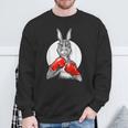 Boxender Hase Grafik Sweatshirt, Sportlich in Schwarz Geschenke für alte Männer