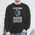 My Boyfriend Is A Police Officer Thin Blue Line Heart Sweatshirt Gifts for Old Men