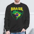 Brasil Sport Soccer Football Brazilian Flag Sweatshirt Gifts for Old Men