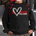 Bulldogs Team Pride School Spirit White Red Heart Sweatshirt Gifts for Old Men