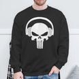 Calavera Dj Con Cascos Dj Skull Headphones Camisa de entrenamiento Regalos para ancianos