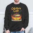 Calcifer's Cafe May All Your Bacon & Eggs Be Crispy Cooking Sweatshirt Gifts for Old Men