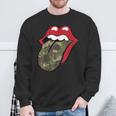 Camo Lips And Tongue Military 4Th Of July Sweatshirt Gifts for Old Men