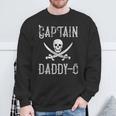 Captain Daddy-O Retro Personalized Pirate Pontoon Sweatshirt Gifts for Old Men