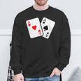 Card Game Spades And Heart As Cards For Skat And Poker Sweatshirt Geschenke für alte Männer