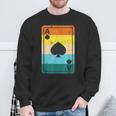 Casino Poker Player Gambling Retro Play Cards Ace Of Spade Sweatshirt Gifts for Old Men