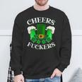 Cheers Fuckers Cheers Fckers' St Patty's Day Lucky Clover Sweatshirt Gifts for Old Men