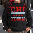 Chi Town Chicago Souvenir Skyline Flag Sweatshirt Gifts for Old Men