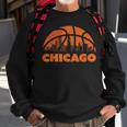 Chicago City Skyline Illinois Basketball Fan Jersey Sweatshirt Gifts for Old Men