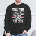 Chicago Illinois Fire Department Thin Red Line Fireman Sweatshirt Gifts for Old Men