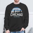 Chicago Illinois Flag Vintage Skyline Women Sweatshirt Gifts for Old Men