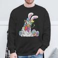 Chicken Egg Hunting Easter Bunny Ears Farm Animal Spring Sweatshirt Gifts for Old Men