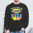Chillin With My Cousins Colorful Bunnies Easter Girls Boys Sweatshirt Gifts for Old Men