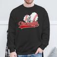 Cincinnati Cities Baseball Heart Baseball Fans Women Sweatshirt Gifts for Old Men