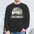 Cincinnati Vintage Baseball Distressed Gameday Retro Sweatshirt Gifts for Old Men