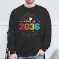 Class Of 2036 Pre K To 12 Handprint On Back Grow With Me Sweatshirt Gifts for Old Men