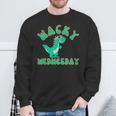 Classic Wacky Wednesday Green Dinosaur Mismatch Sweatshirt Gifts for Old Men