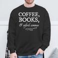 Coffee Books & Oxford Commas Bookworm Grammar Nerd Sweatshirt Gifts for Old Men