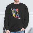 Colorful Lacrosse Player Boy On Lacrosse Sweatshirt Gifts for Old Men