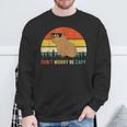 Cool Capybara Don't Worry Be Cappy Vintage Rodent Meme Sweatshirt Gifts for Old Men