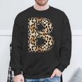 Cool Letter B Initial Name Leopard Cheetah Print Sweatshirt Gifts for Old Men