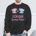 Cousin Gender Reveal Elephant Pink Or Blue Matching Family Sweatshirt Gifts for Old Men