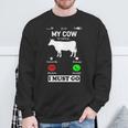 My Cow Is Calling And I Must Go Phone Screen Sweatshirt Gifts for Old Men