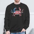 Crab Vintage American Flag Sweatshirt Gifts for Old Men