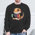 Cute Bearded Dragon Playing Video Games Gamer Sweatshirt Gifts for Old Men