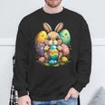 Cute Bunny Rabbit Happy Easter Egg Sweatshirt Gifts for Old Men
