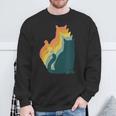 Cute Colorful Cat Costume 90S Style Vintage Kitten Retro Cat Sweatshirt Gifts for Old Men