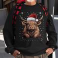 Cute Highland Cow Christmas Santa Hat Xmas Pajama Sweatshirt Gifts for Old Men