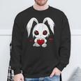 Cute Kawaii Goth Bunny Gothic White Bunny Red Heart Girls Sweatshirt Gifts for Old Men