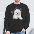 Cute Maltese Torn Cloth Maltese Lover Dog Owner Puppy Sweatshirt Gifts for Old Men