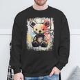 Cute Teddy Bear Graffiti Vintage Teddy Sweatshirt Gifts for Old Men