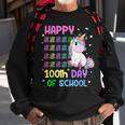 Cute Unicorn Happy 100Th Day Of School Unicorn Girls Teacher Sweatshirt Gifts for Old Men